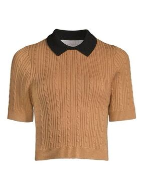 Victor Glemaud wool cable knit polo top